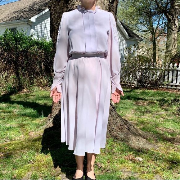 Vtg Ursula of Switzerland pale lavender dress - Picture 1 of 8